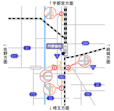 お車でお越しの方